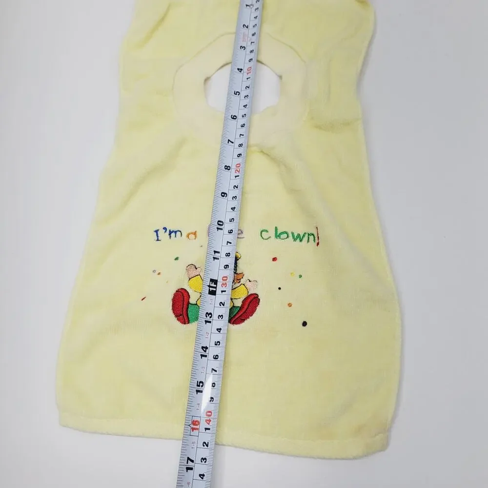Vtg Luv N' Care Terrycloth Towel Clown Embroidered Baby Bib Unisex Fun Colorful